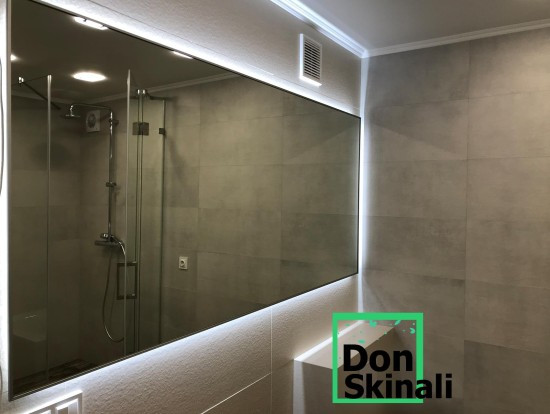  Lustra srebrne z fazowaniem, piaskowaniem,podświetleniem