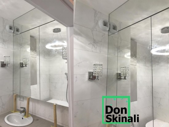  Lustra srebrne z fazowaniem, piaskowaniem,podświetleniem